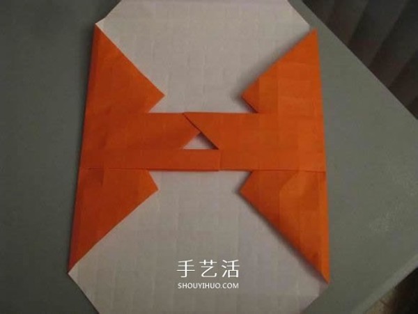 Origami illustration of three-dimensional jack-o