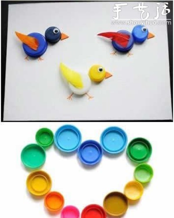 Small toys made by DIY using discarded bottle caps