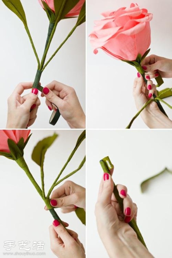 Crepe paper+paper art hand-made rich and auspicious roses