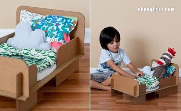 How to make a toy bed with house props and props using cardboard boxes and corrugated paper