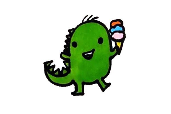 Simple cute little dinosaur