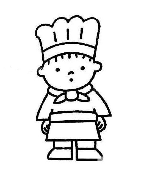 Cartoon Chef Simple Drawing