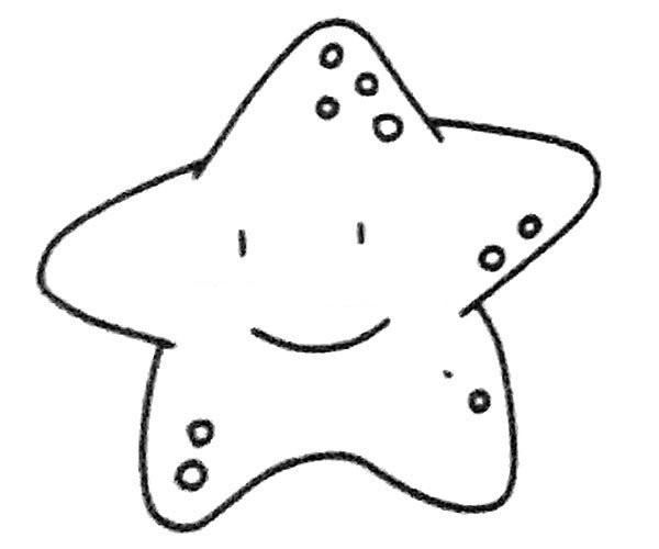 Learn to draw cartoon starfish in four steps