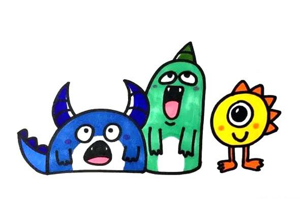 Three funny monsters