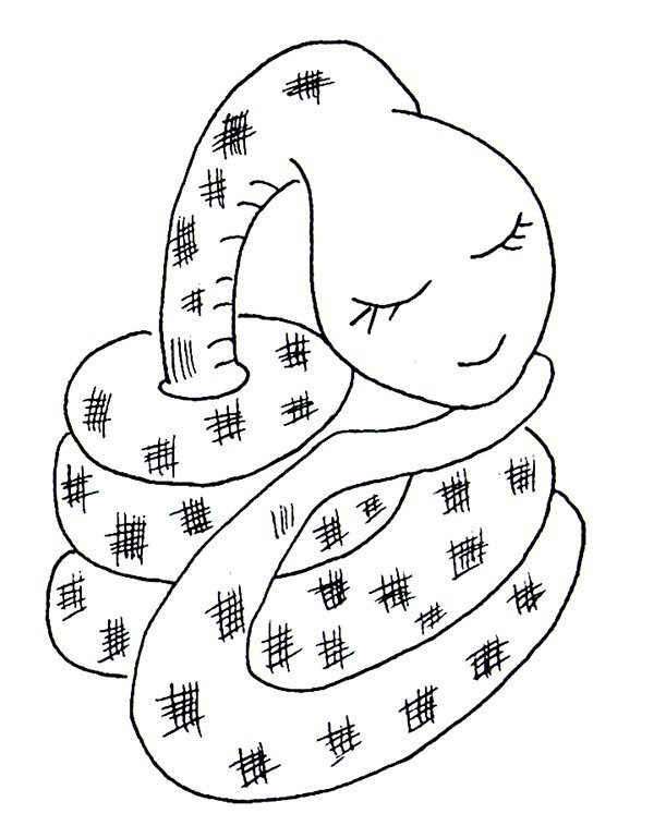 A complete collection of simple drawings about snakes