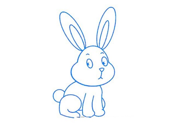 Draw a cartoon little white rabbit step by step