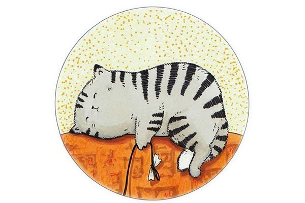 A set of cute cat cartoon illustrations