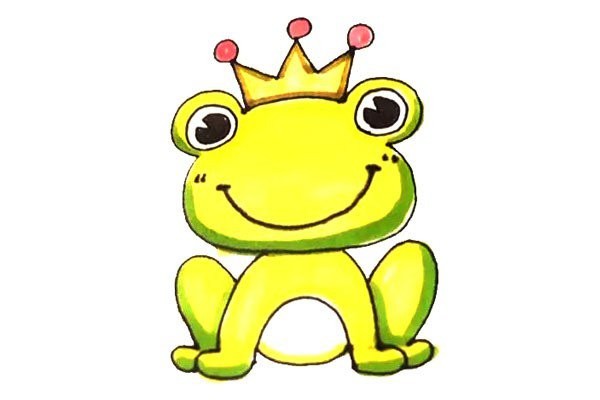 Children easily learn to draw the Frog Prince