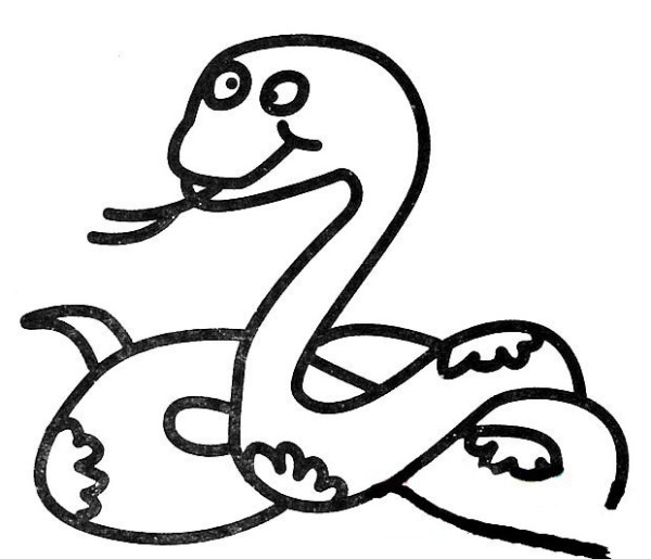 Simple drawing pictures about snakes