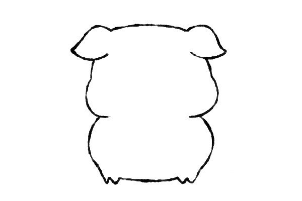 How to draw a standing pig in the Year of the Pig.