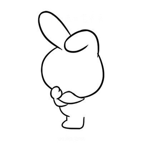 Cute cartoon rabbit simple drawing