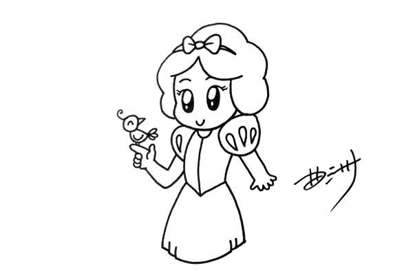 cartoon drawing snow white