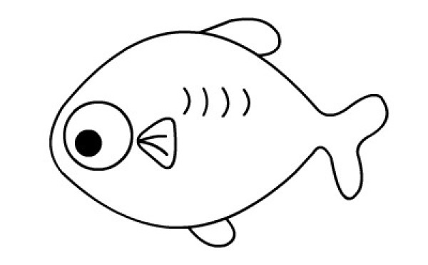 Childrens simple drawing pictures of small fish