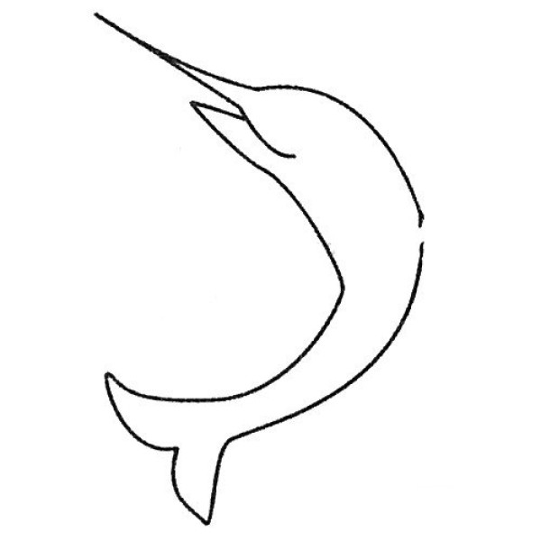 Complete picture collection of swordfish simple strokes and drawing steps