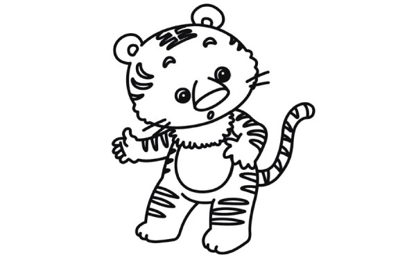 Cartoon little tiger simple drawing picture