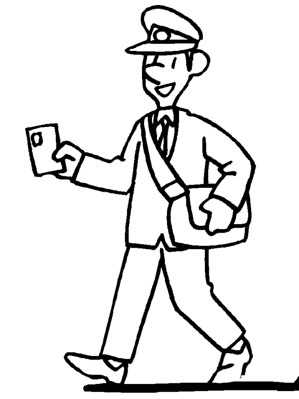 Childrens simple drawing picture postman