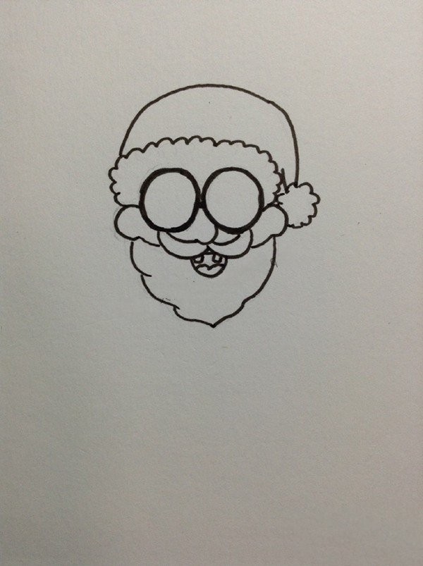 How to draw kind Santa Claus in simple strokes