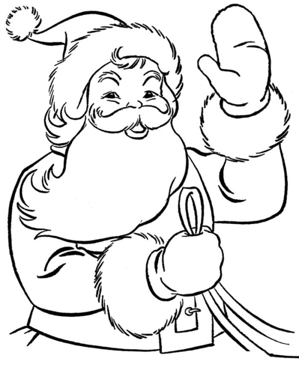 Santa Claus waving to children