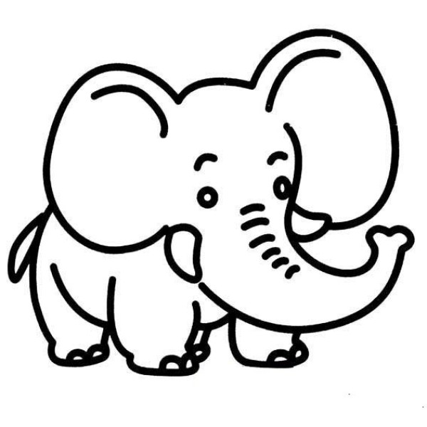 Childrens simple drawing of elephant