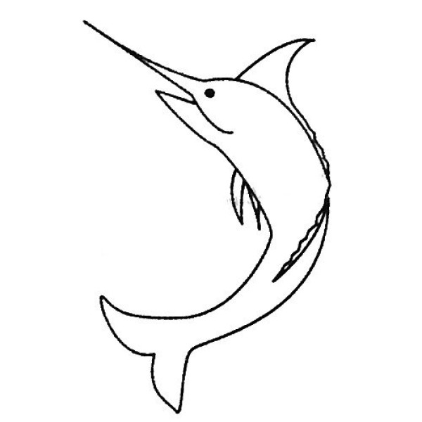 Complete picture collection of swordfish simple strokes and drawing steps