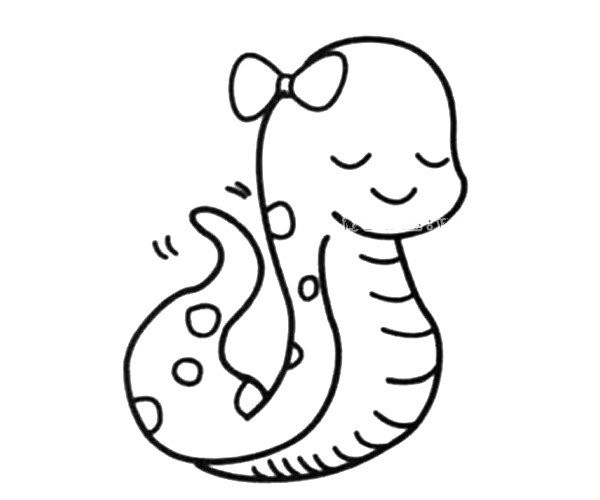 Cute snake sister simple drawing picture