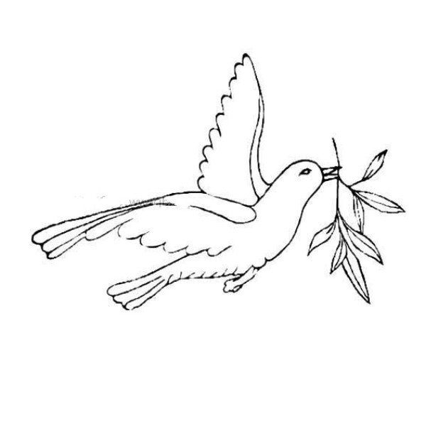 The simplest simple drawing of peace dove