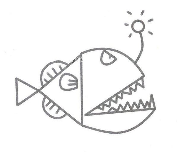 Angler fish simple drawing picture