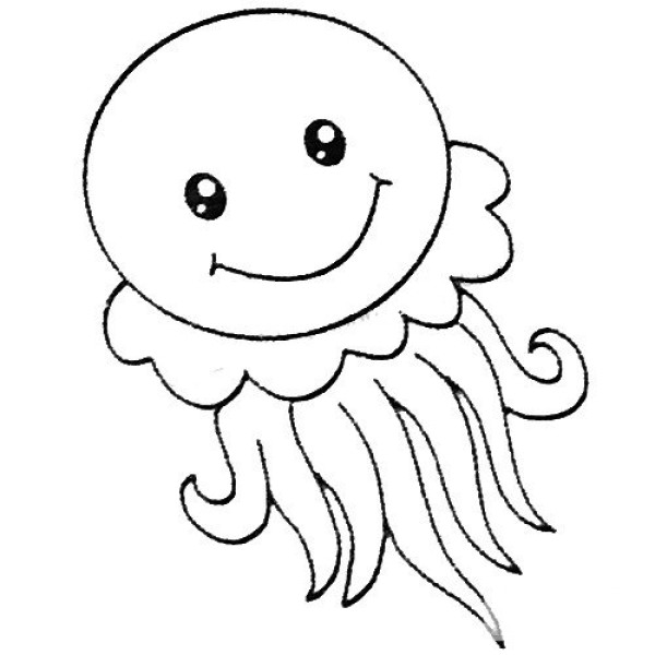 Jellyfish simple drawing pictures and drawing steps