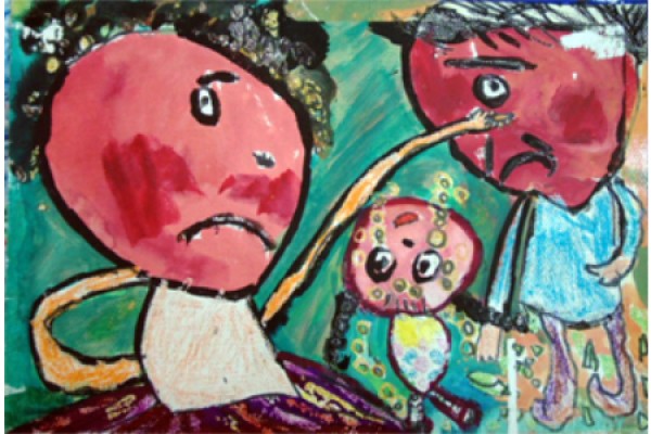 Childrens paintings--Mom and Dad, stop quarreling