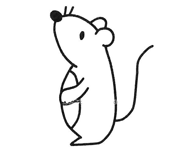 A set of cute cartoon mice simple drawings