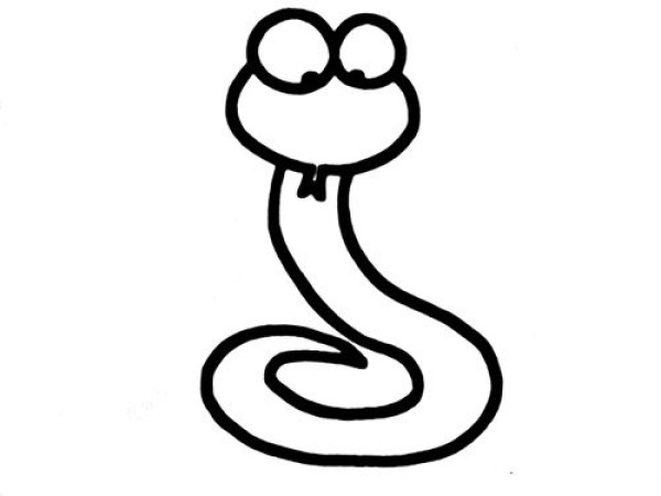 How to draw a simple animal snake for children