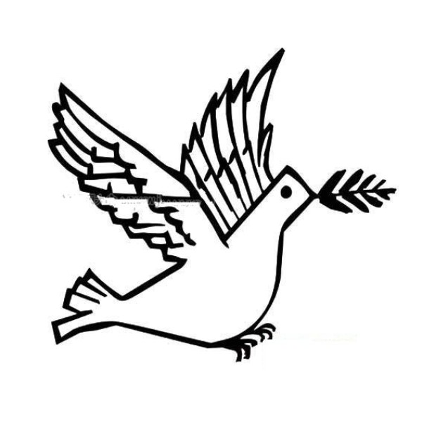 Creative simple drawing of peace dove