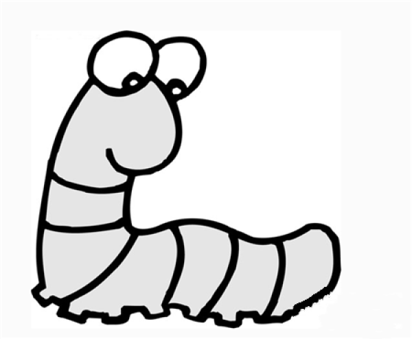 Simple drawing of caterpillar: Simple drawing of caterpillar on campus