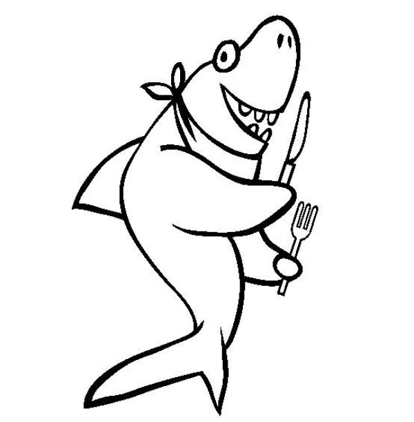 Marine Life Pictures Cartoon Shark Simple Drawing Pictures