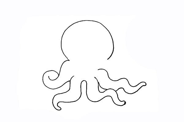 How to draw an octopus holding ice cream