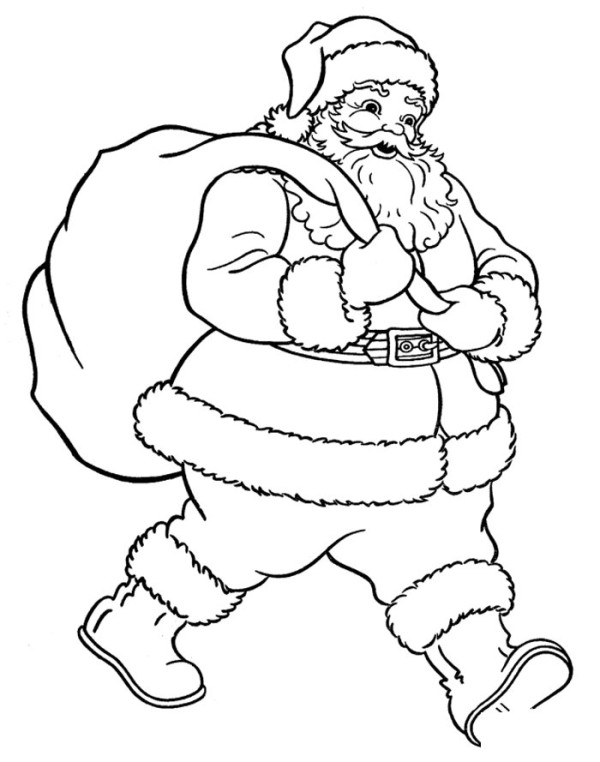 Santa Claus with gift bag