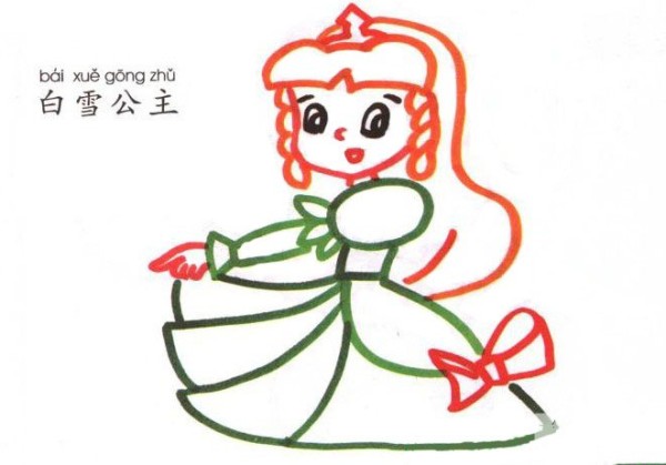 Children learn to draw cartoon characters Snow White