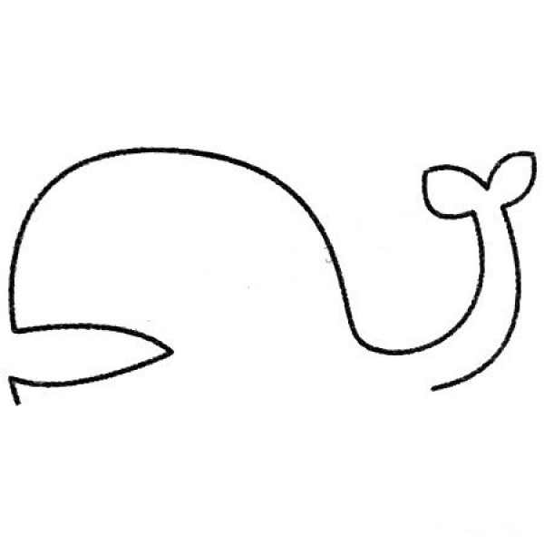 Complete collection of simple strokes of whales and drawing steps