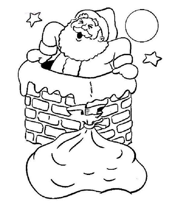 Santa Claus coming out of the chimney