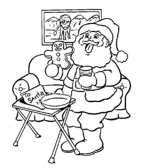 Santa Claus eating cookies