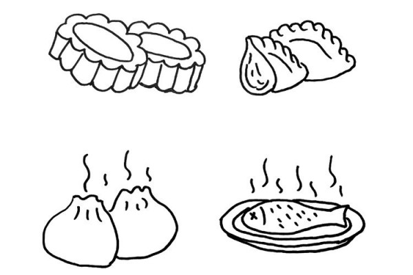 Cartoon food simple drawing