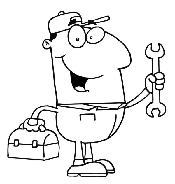 cartoon maintenance worker