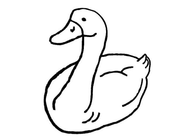 Simple drawing of little duck in the water