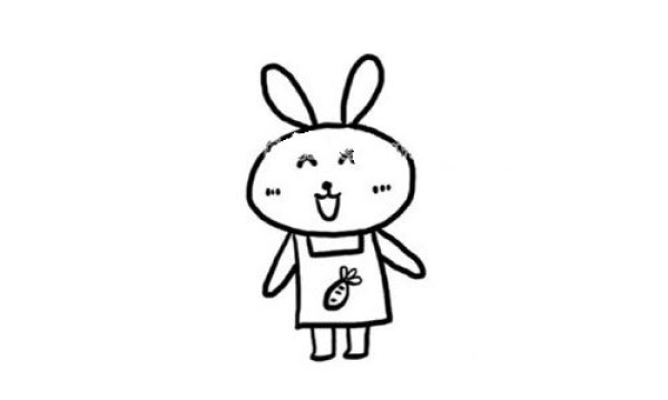 Draw a happy little rabbit with simple strokes