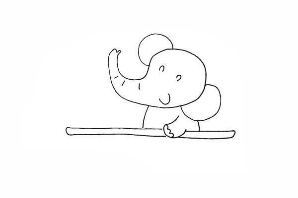 Simple drawing tutorial of a baby elephant who loves taking a bath