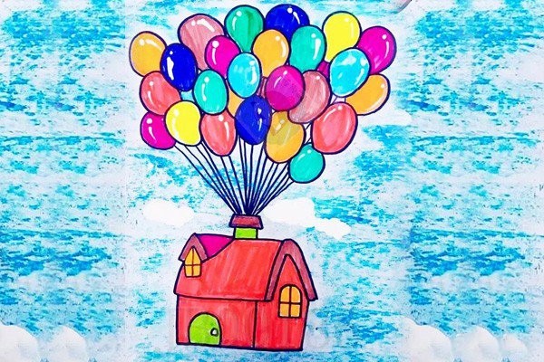 Draw the flying house in Up