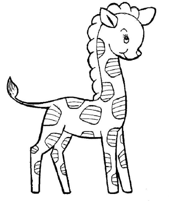 Giraffe girl simple drawing picture