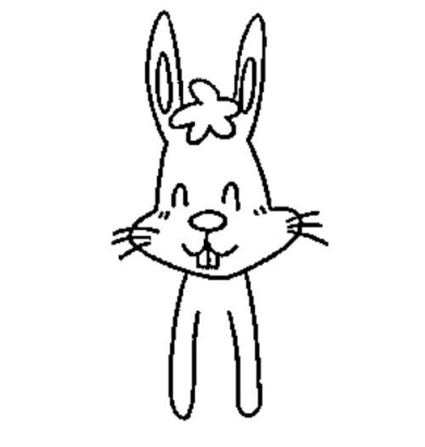 Childrens simple drawing of animals rabbit