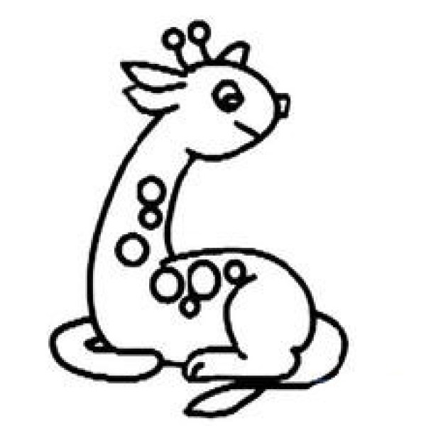 Cartoon cute giraffe simple drawing