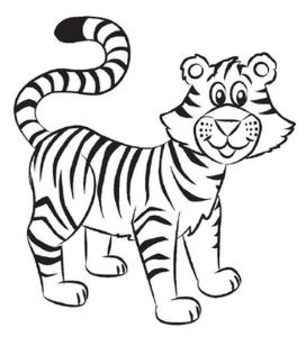 4 cute little tiger simple drawings